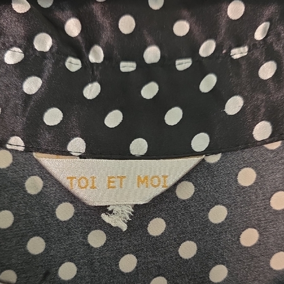 Toi et Moi Black and White Polka Dot Blouse - Picture 5 of 6